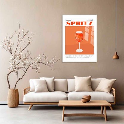 Wes Co Gallery Metal Poster Classic Aperol Spritz Cocktail Poster 5" x 7" Home Goods - Coffee White border only Metal Art Print