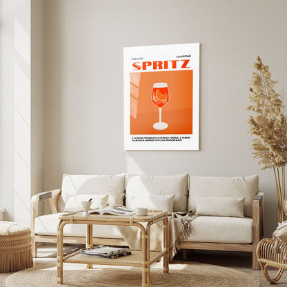 Wes Co Gallery Metal Poster Classic Aperol Spritz Cocktail Poster 5" x 7" Home Goods - Coffee White border only Metal Art Print