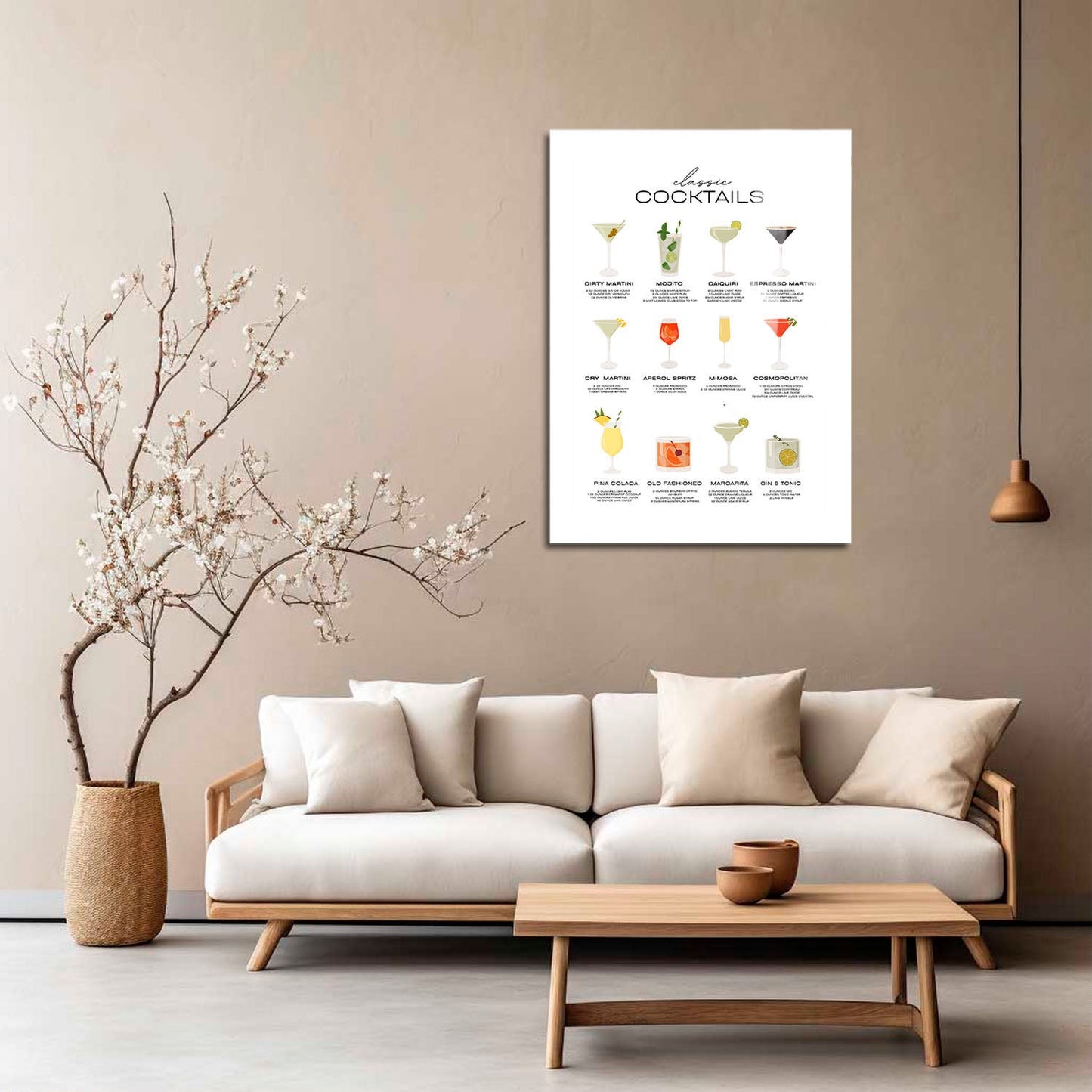 Wes Co Gallery Metal Poster Classic Cocktail Collection Poster 5" x 7" Home Goods - Coffee White border only Metal Art Print