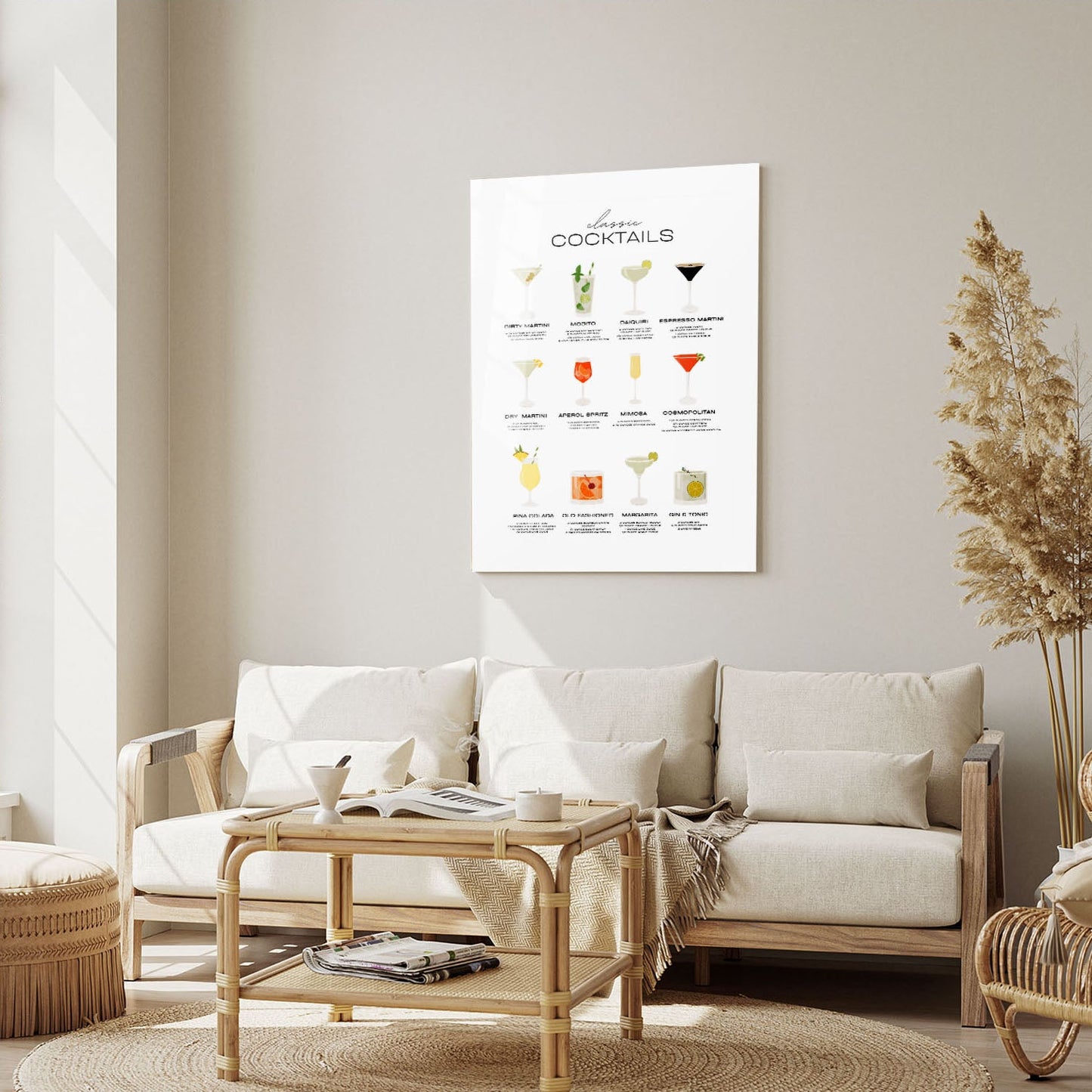 Wes Co Gallery Metal Poster Classic Cocktail Collection Poster 5" x 7" Home Goods - Coffee White border only Metal Art Print