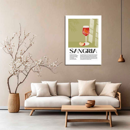 Wes Co Gallery Metal Poster Refreshing Sangria Recipe Poster 5" x 7" Home Goods - Coffee White border only Metal Art Print