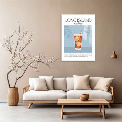 Wes Co Gallery Metal Poster Long Island Iced Tea Recipe Poster 5" x 7" Home Goods - Coffee White border only Metal Art Print