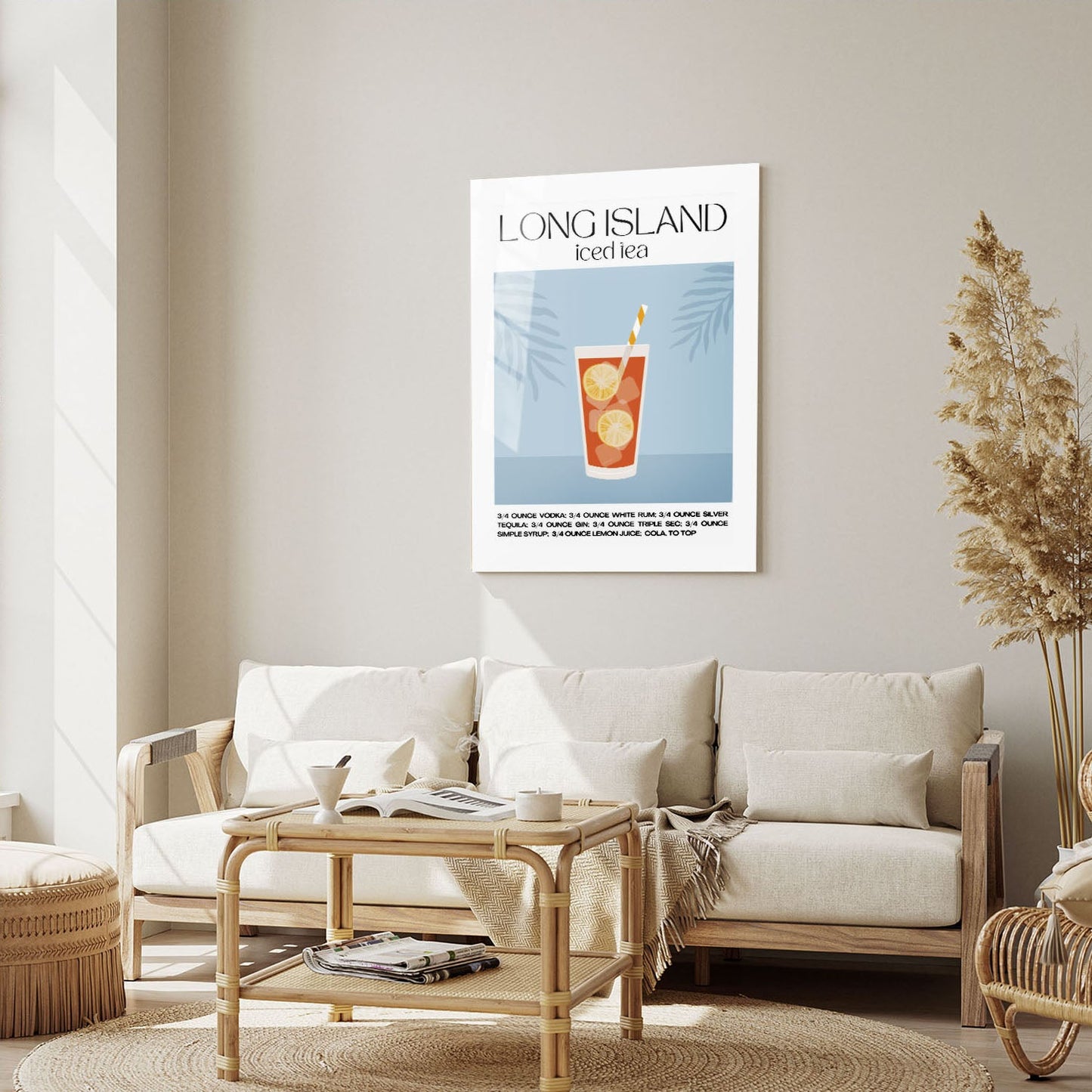 Wes Co Gallery Metal Poster Long Island Iced Tea Recipe Poster 5" x 7" Home Goods - Coffee White border only Metal Art Print