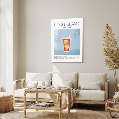 Wes Co Gallery Metal Poster Long Island Iced Tea Recipe Poster 5" x 7" Home Goods - Coffee White border only Metal Art Print