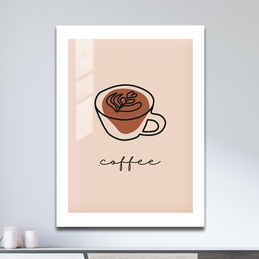 Wes Co Gallery Metal Poster Simple Coffee Line Poster 11" x 17" Home Goods - Coffee White border only Metal Art Print