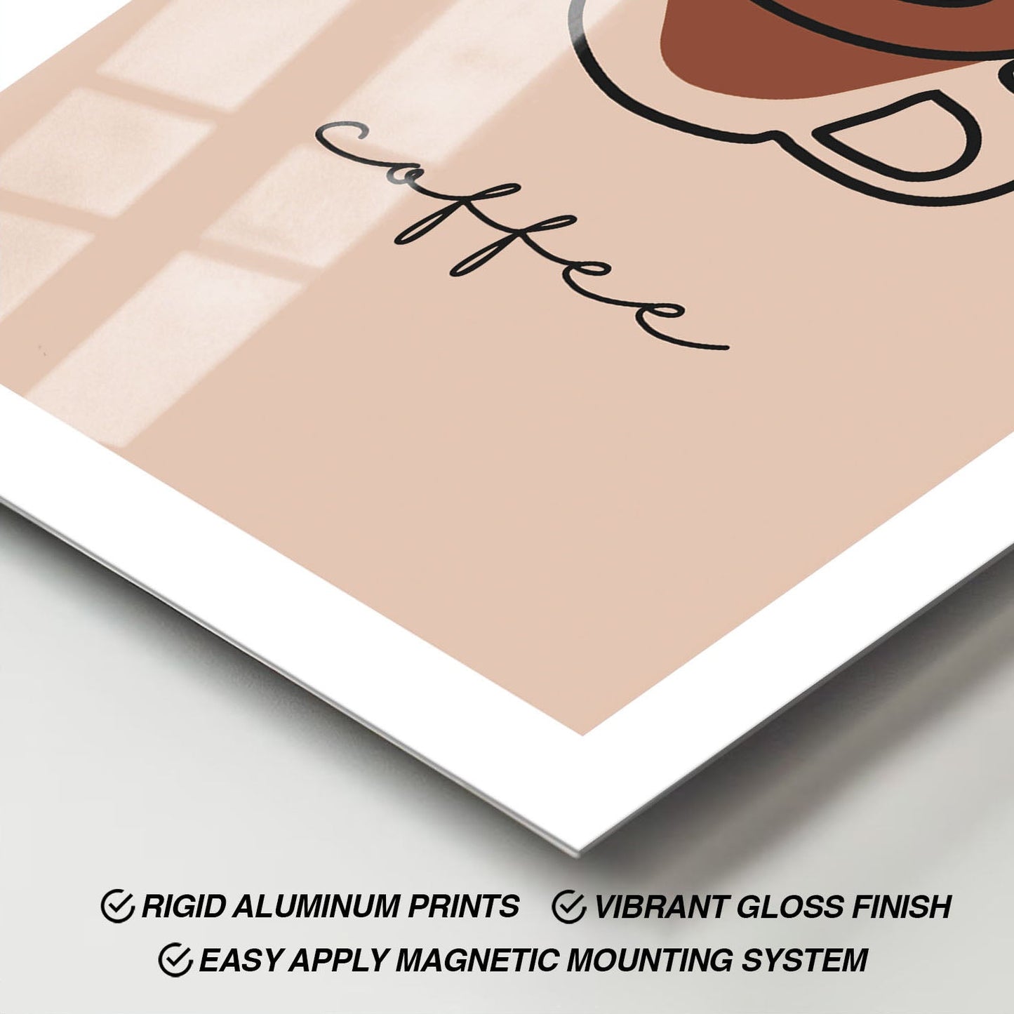 Wes Co Gallery Metal Poster Simple Coffee Line Poster 11" x 17" Home Goods - Coffee White border only Metal Art Print