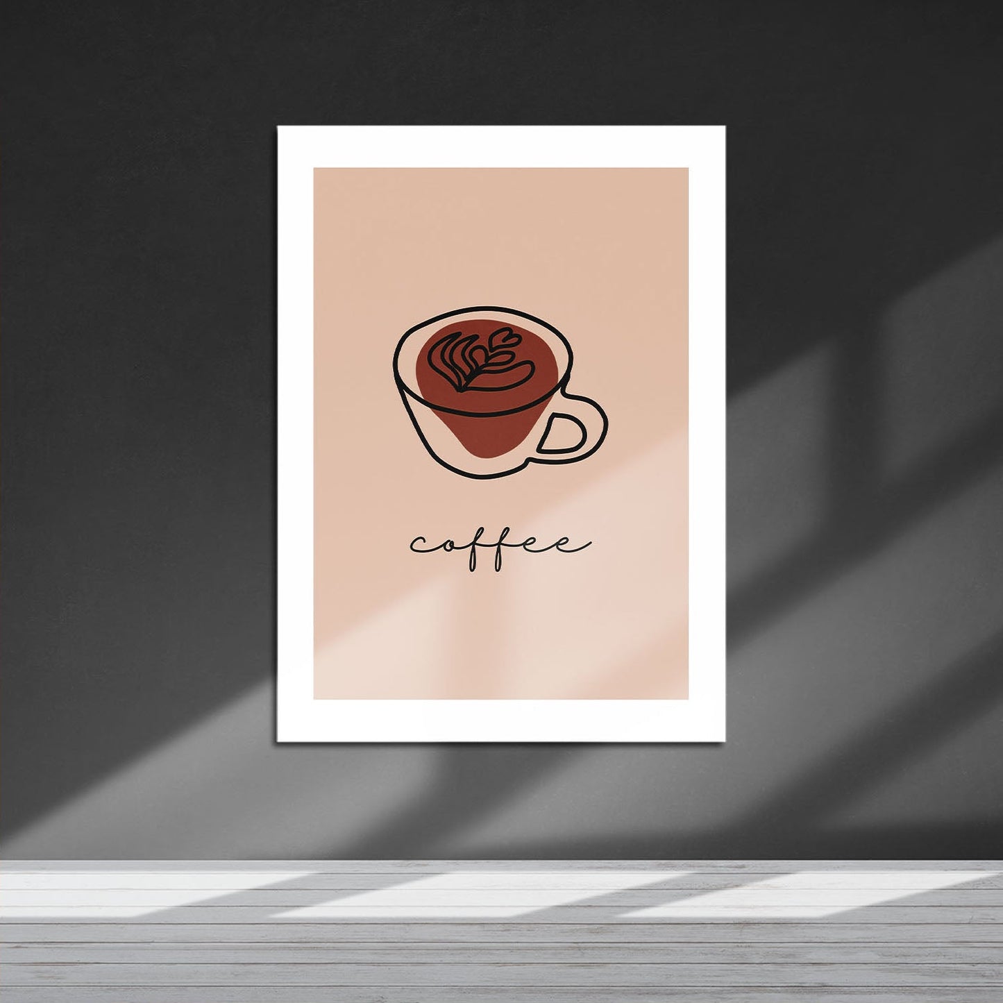 Wes Co Gallery Metal Poster Simple Coffee Line Poster 16" x 24" Home Goods - Coffee White border only Metal Art Print