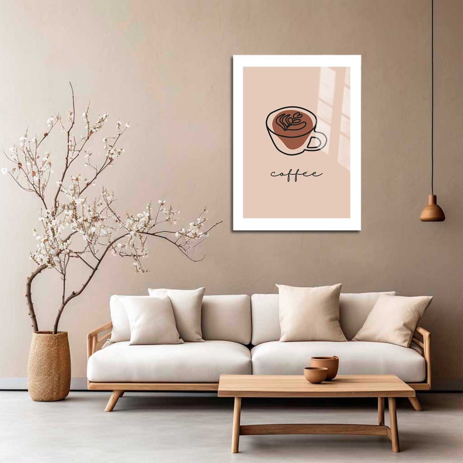 Wes Co Gallery Metal Poster Simple Coffee Line Poster 5" x 7" Home Goods - Coffee White border only Metal Art Print