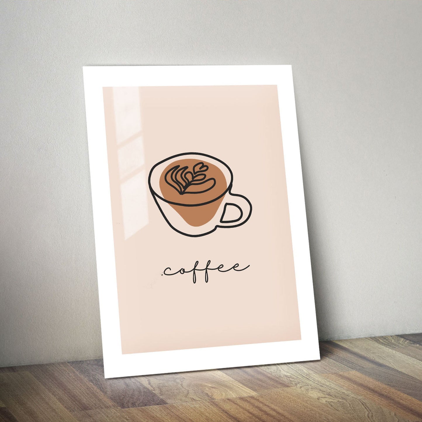 Wes Co Gallery Metal Poster Simple Coffee Line Poster 11" x 14" Home Goods - Coffee White border only Metal Art Print