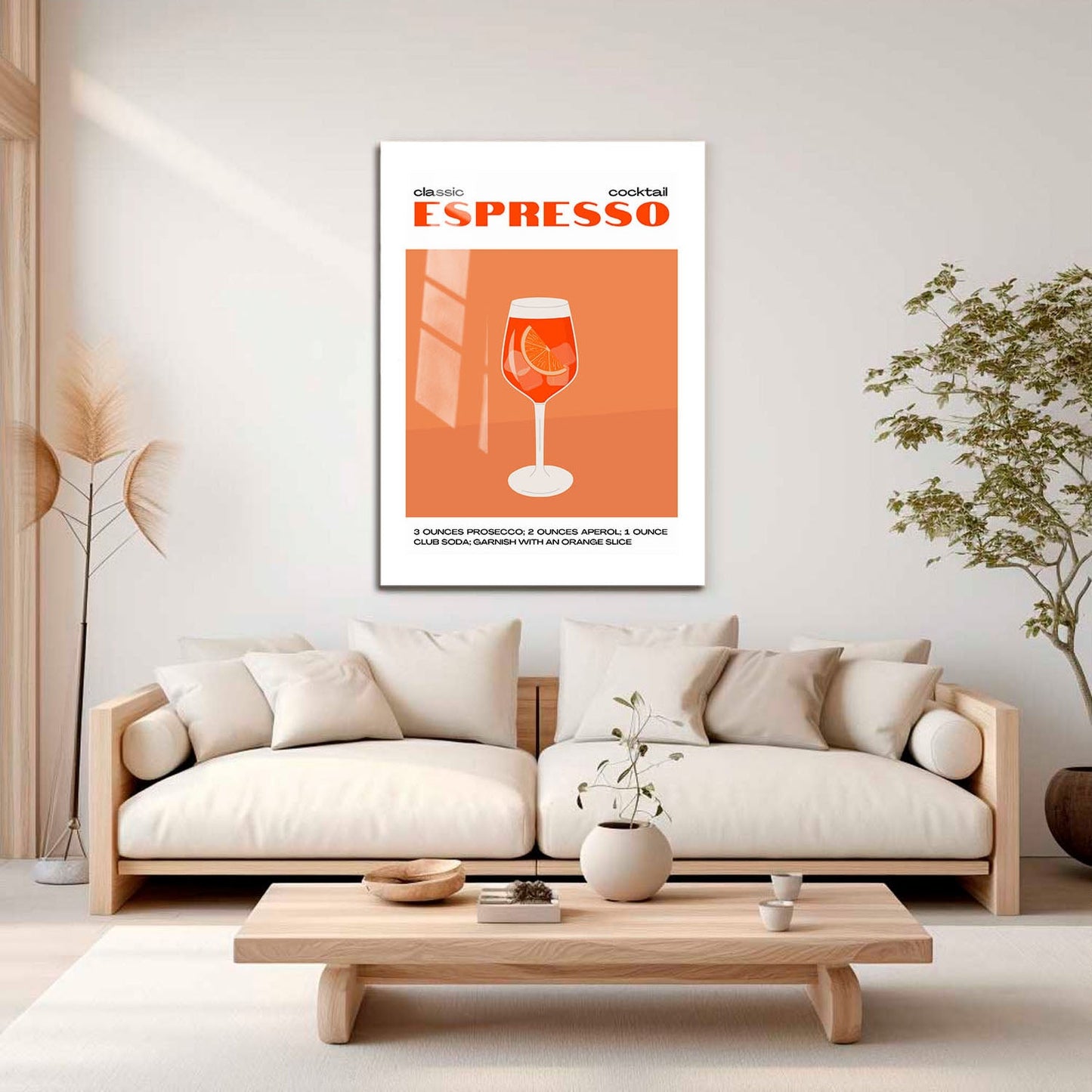 Wes Co Gallery Metal Poster Modern Espresso Cocktail Poster 16" x 24" Home Goods - Coffee White border only Metal Art Print