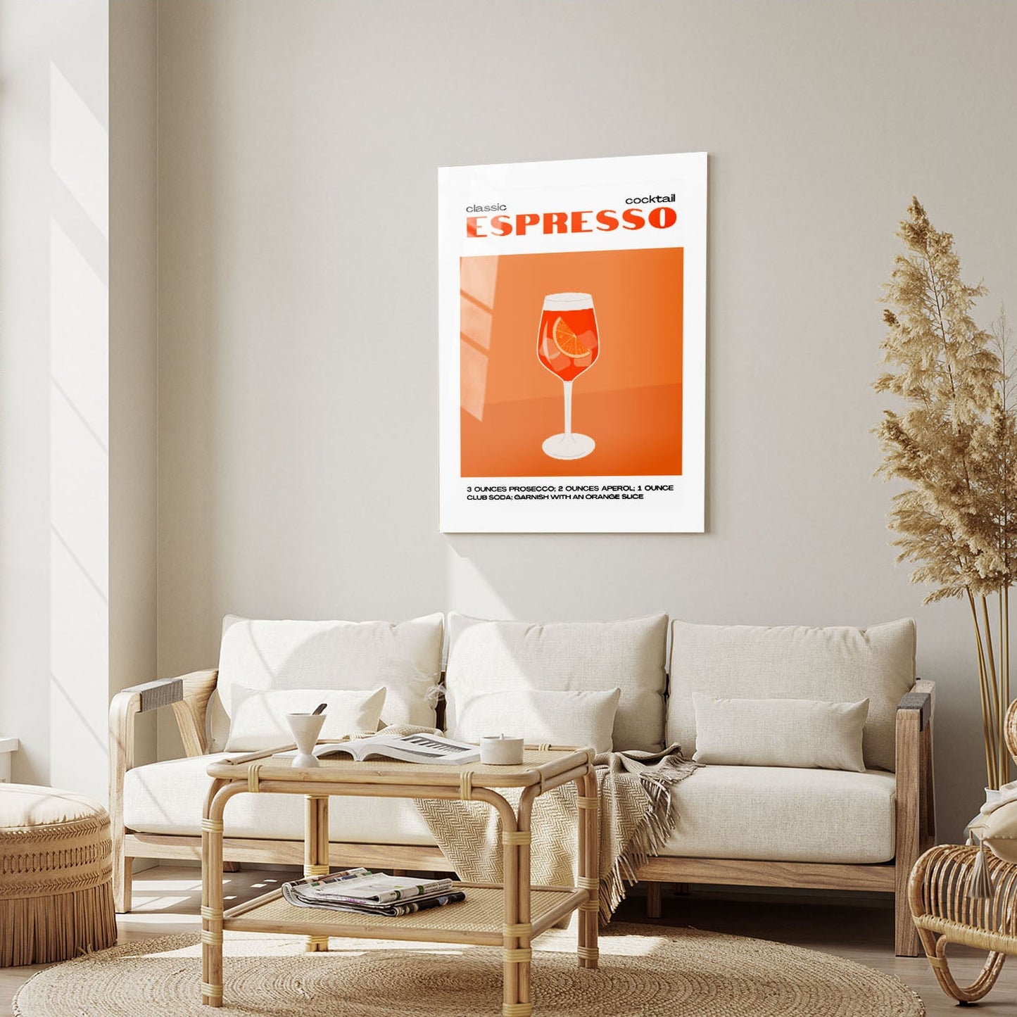 Wes Co Gallery Metal Poster Modern Espresso Cocktail Poster 5" x 7" Home Goods - Coffee White border only Metal Art Print