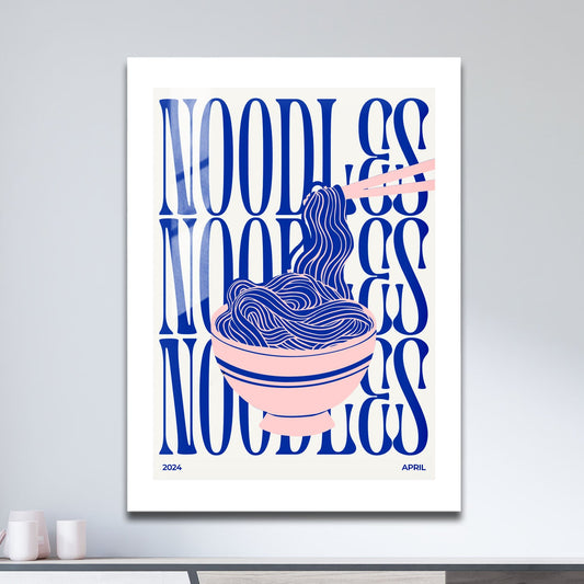 Wes Co Gallery Metal Poster Noodle Symphony 11" x 17" Home Goods - Coffee White border only Metal Art Print