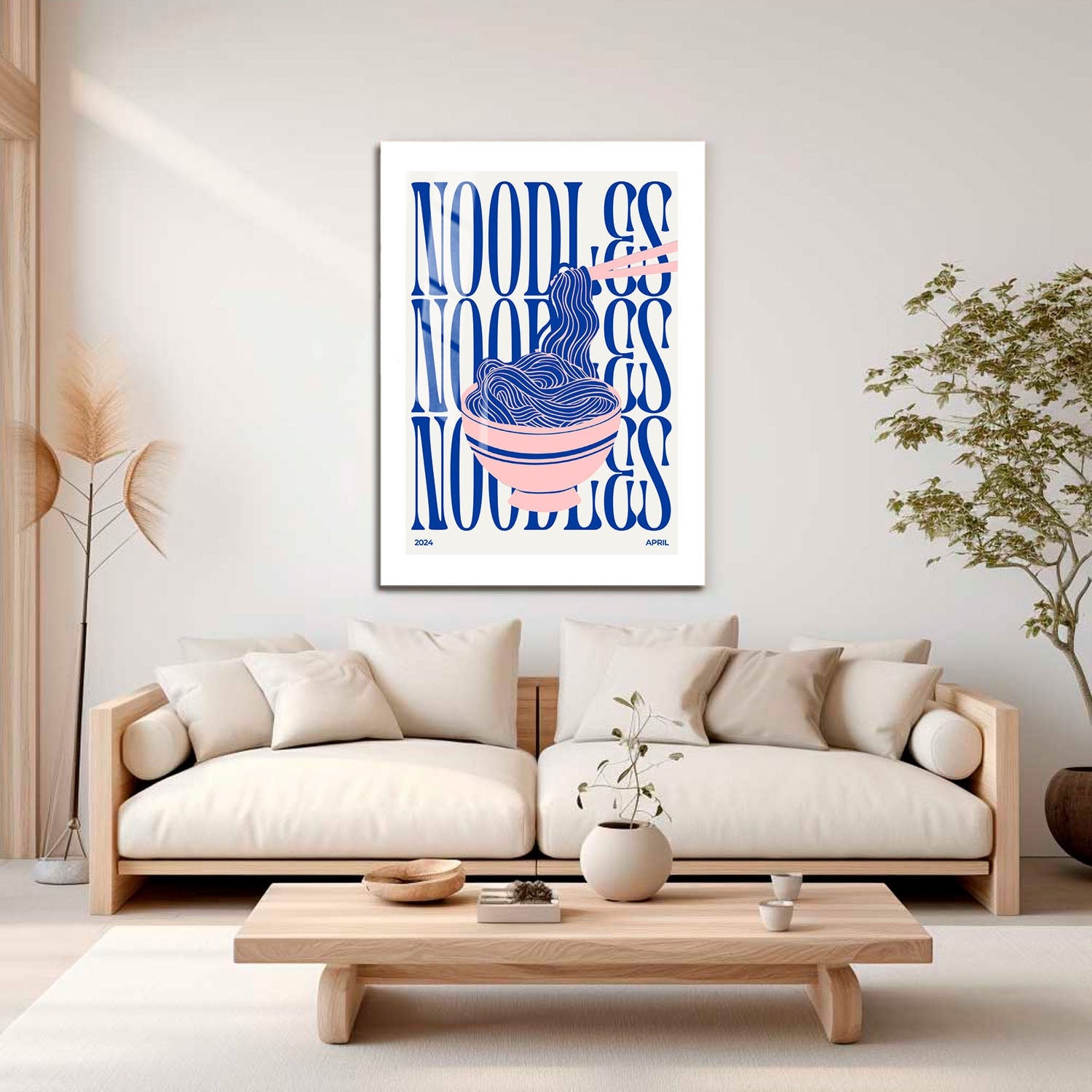 Wes Co Gallery Metal Poster Noodle Symphony 16" x 24" Home Goods - Coffee White border only Metal Art Print