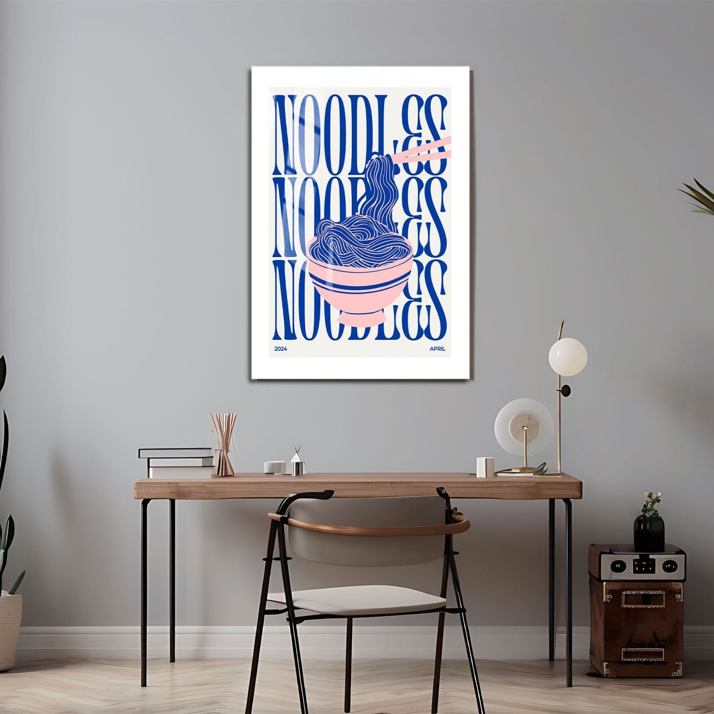 Wes Co Gallery Metal Poster Noodle Symphony 24" x 36" Home Goods - Coffee White border only Metal Art Print