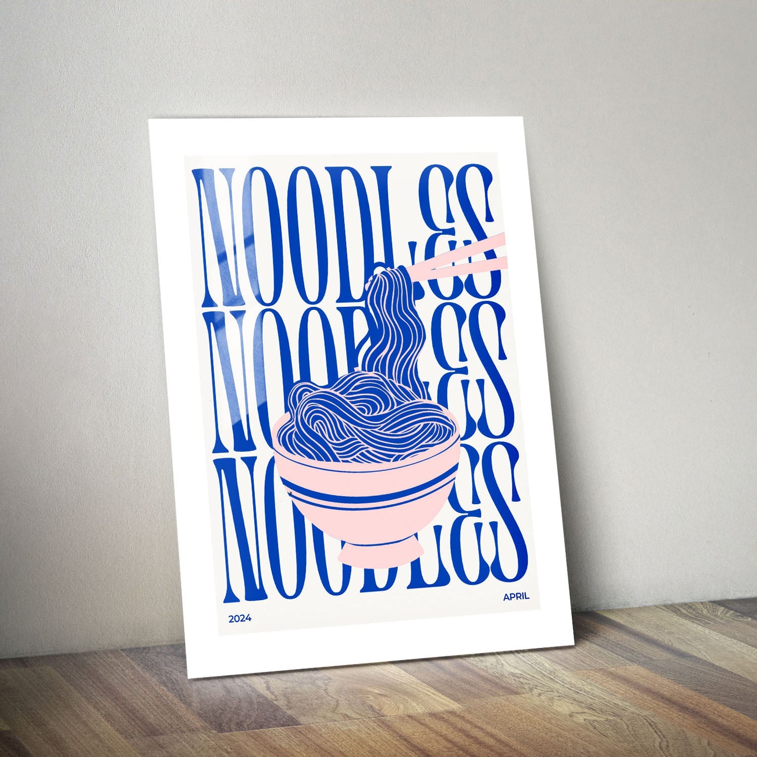 Wes Co Gallery Metal Poster Noodle Symphony 11" x 14" Home Goods - Coffee White border only Metal Art Print