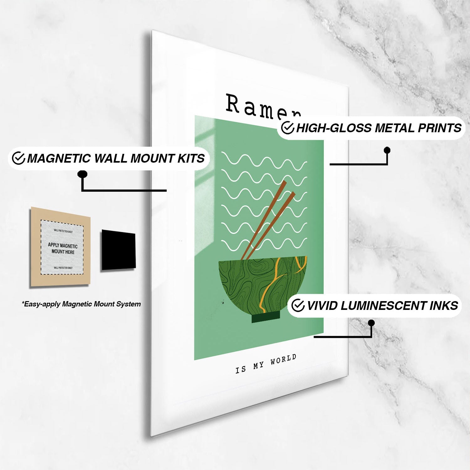 Wes Co Gallery Metal Poster Ramen Reverie 24" x 36" Home Goods - Coffee White border only Metal Art Print