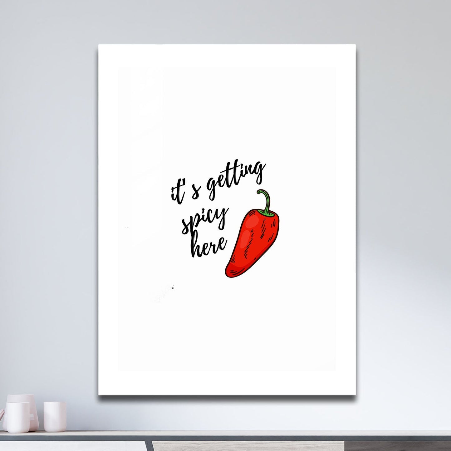 Wes Co Gallery Metal Poster Spicy Pepper Perfection 11" x 17" Home Goods - Coffee White border only Metal Art Print