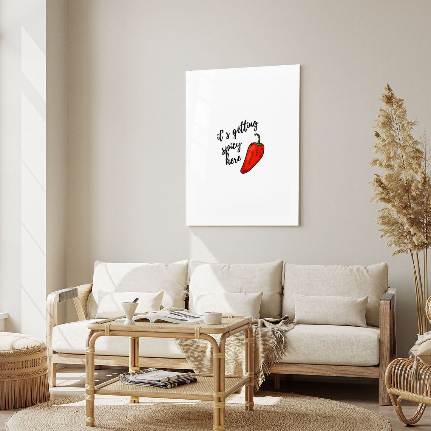 Wes Co Gallery Metal Poster Spicy Pepper Perfection 5" x 7" Home Goods - Coffee White border only Metal Art Print