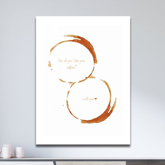 Wes Co Gallery Metal Poster Coffee Stain Love 11" x 17" Home Goods - Coffee White border only Metal Art Print