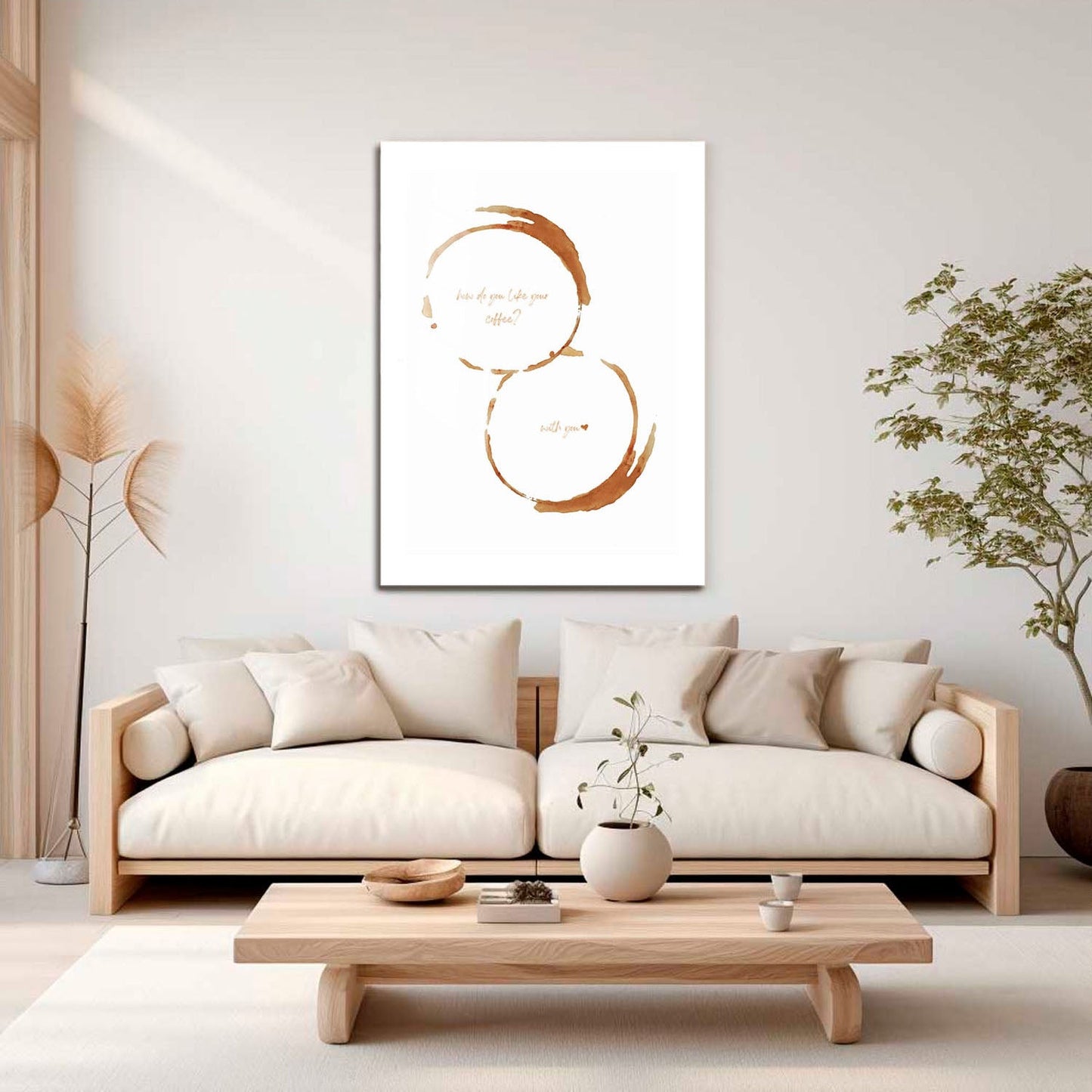 Wes Co Gallery Metal Poster Coffee Stain Love 16" x 24" Home Goods - Coffee White border only Metal Art Print