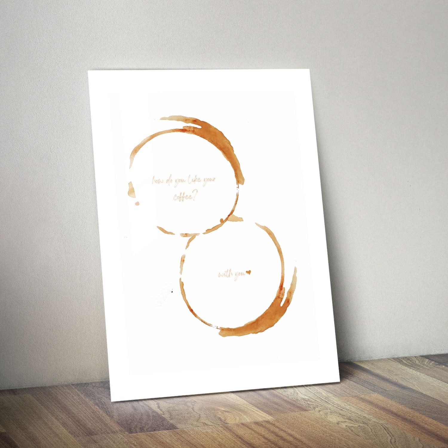 Wes Co Gallery Metal Poster Coffee Stain Love 11" x 14" Home Goods - Coffee White border only Metal Art Print