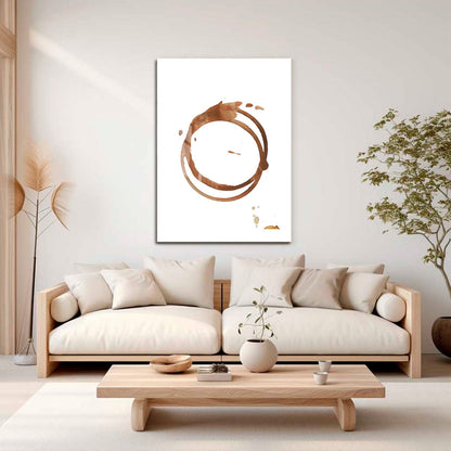 Wes Co Gallery Metal Poster Coffee Stain Poster 16" x 24" Home Goods - Coffee White border only Metal Art Print