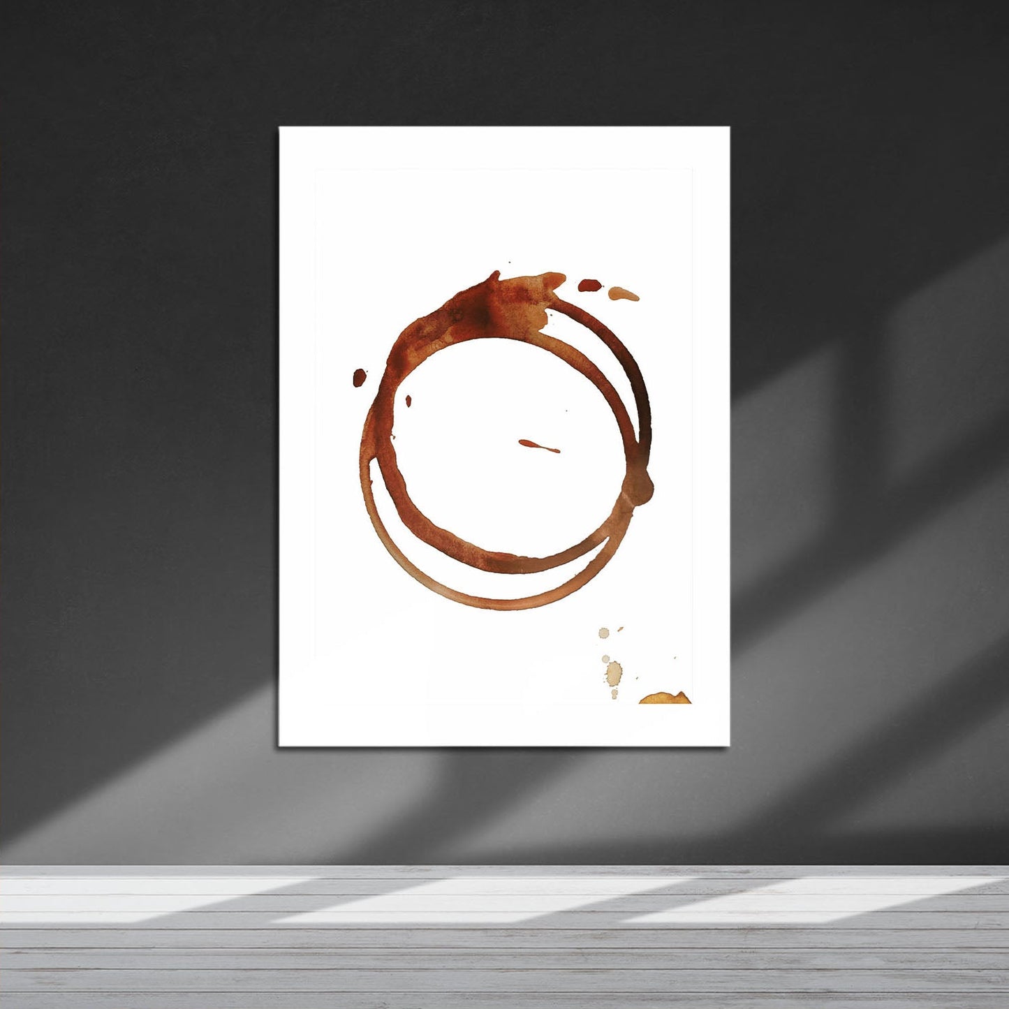 Wes Co Gallery Metal Poster Coffee Stain Poster 16" x 24" Home Goods - Coffee White border only Metal Art Print