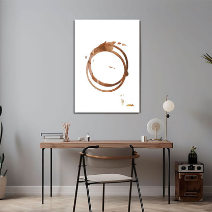 Wes Co Gallery Metal Poster Coffee Stain Poster 24" x 36" Home Goods - Coffee White border only Metal Art Print