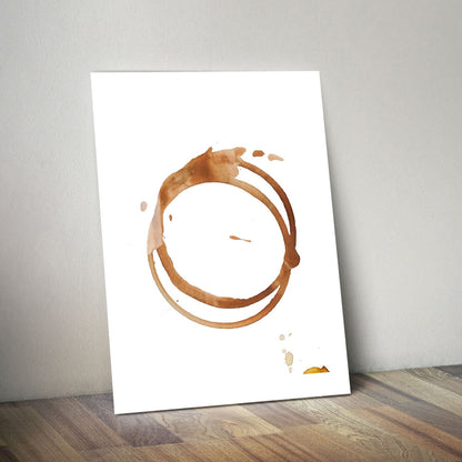 Wes Co Gallery Metal Poster Coffee Stain Poster 11" x 14" Home Goods - Coffee White border only Metal Art Print