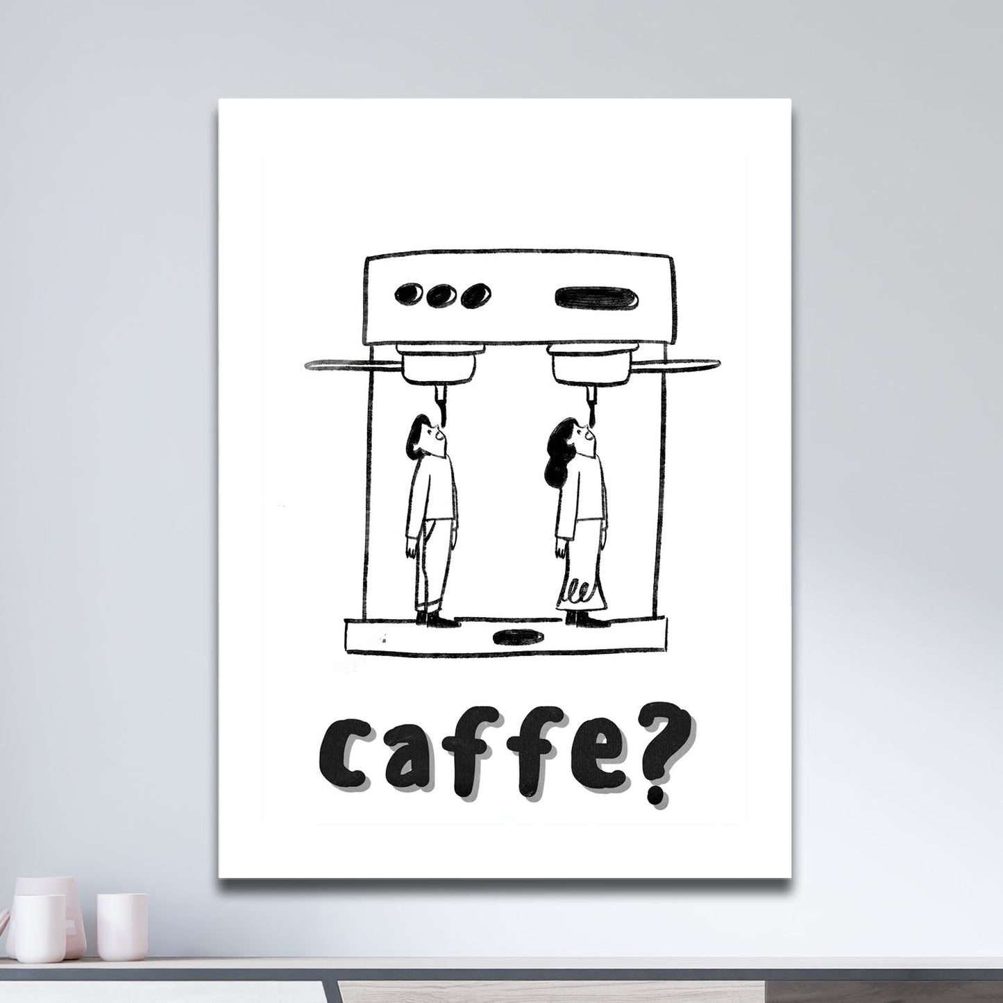 Wes Co Gallery Metal Poster Caffe Curious 11" x 17" Home Goods - Coffee White border only Metal Art Print