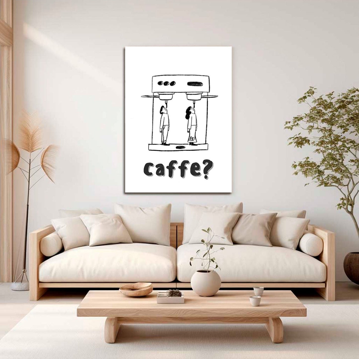 Wes Co Gallery Metal Poster Caffe Curious 16" x 24" Home Goods - Coffee White border only Metal Art Print