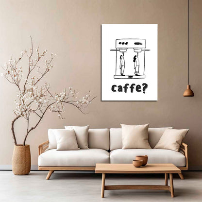 Wes Co Gallery Metal Poster Caffe Curious 5" x 7" Home Goods - Coffee White border only Metal Art Print