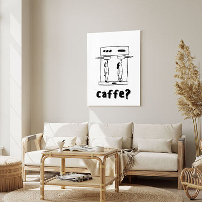 Wes Co Gallery Metal Poster Caffe Curious 5" x 7" Home Goods - Coffee White border only Metal Art Print