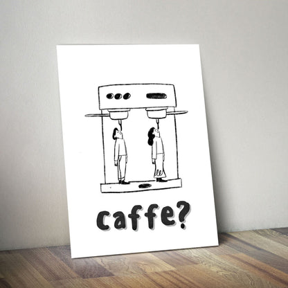 Wes Co Gallery Metal Poster Caffe Curious 11" x 14" Home Goods - Coffee White border only Metal Art Print