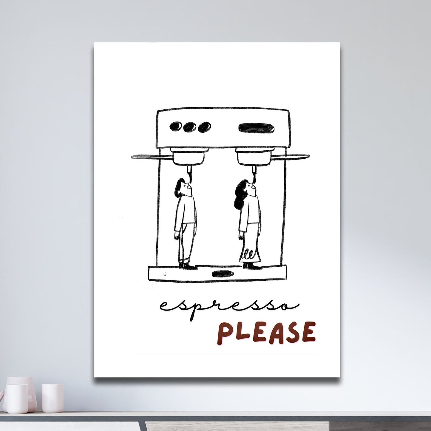 Wes Co Gallery Metal Poster Espresso Delight 11" x 17" Home Goods - Coffee White border only Metal Art Print