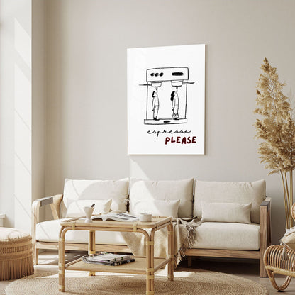 Wes Co Gallery Metal Poster Espresso Delight 5" x 7" Home Goods - Coffee White border only Metal Art Print