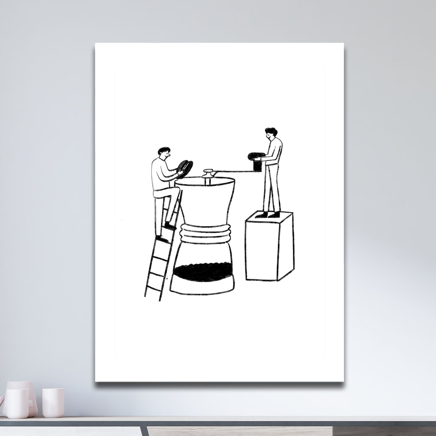 Wes Co Gallery Metal Poster The Grind 11" x 17" Home Goods - Coffee White border only Metal Art Print