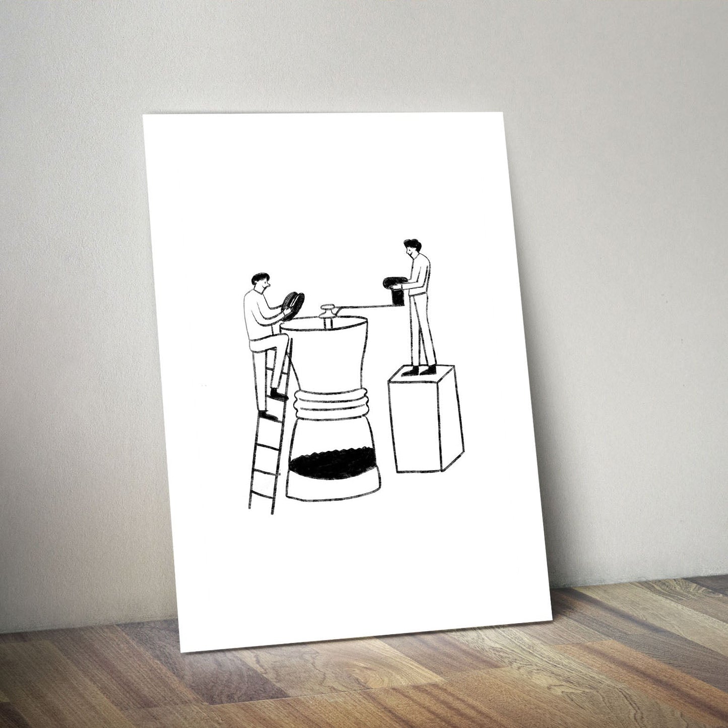 Wes Co Gallery Metal Poster The Grind 11" x 14" Home Goods - Coffee White border only Metal Art Print