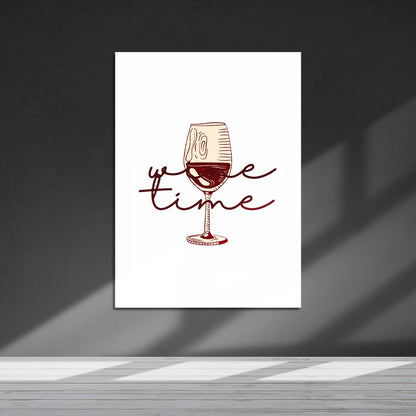 Wes Co Gallery Metal Poster Wine Glass Time 16" x 24" Home Goods - Coffee White border only Metal Art Print