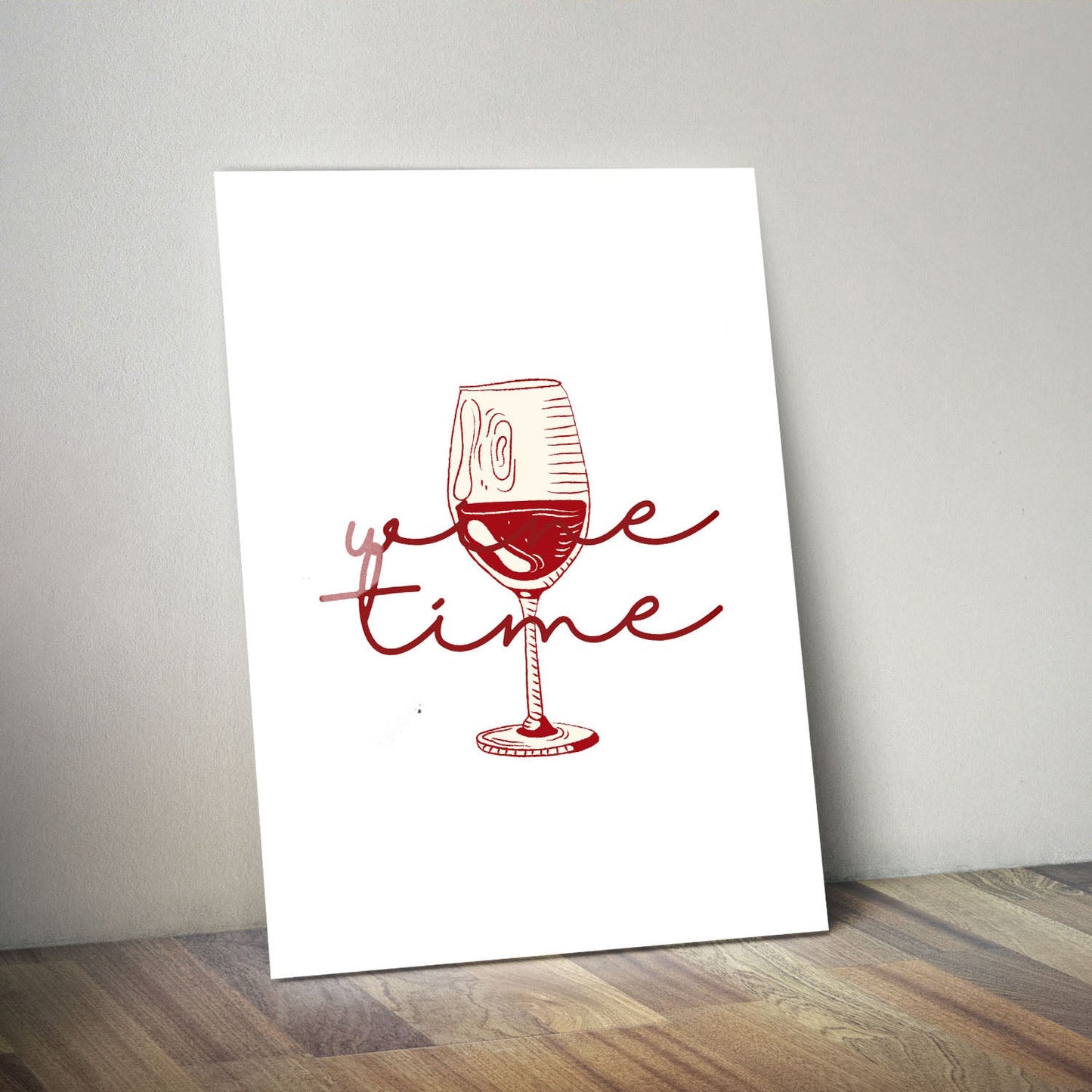 Wes Co Gallery Metal Poster Wine Glass Time 11" x 14" Home Goods - Coffee White border only Metal Art Print