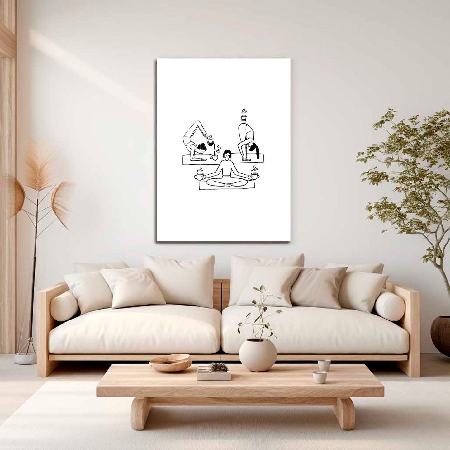 Wes Co Gallery Metal Poster Coffee Yoga 16" x 24" Home Goods - Coffee White border only Metal Art Print