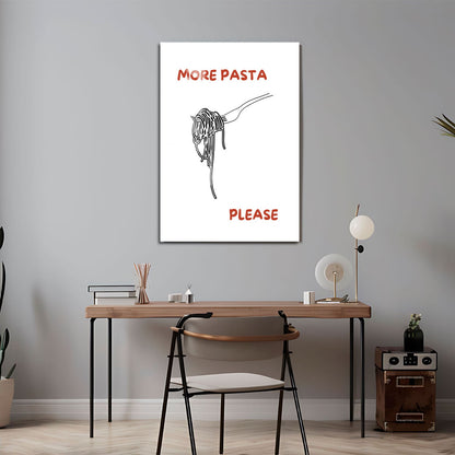 Wes Co Gallery Metal Poster More Pasta Please 24" x 36" Home Goods - Coffee White border only Metal Art Print