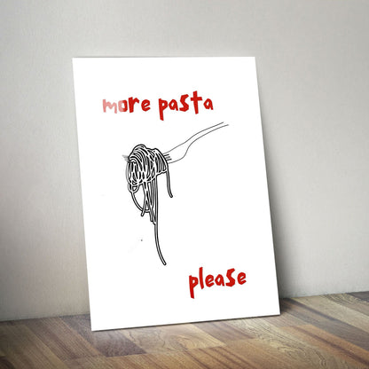 Wes Co Gallery Metal Poster Playful Pasta Request 11" x 14" Home Goods - Coffee White border only Metal Art Print