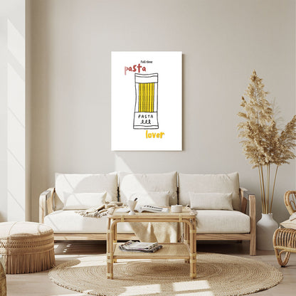 Wes Co Gallery Metal Poster Full Time Pasta Lover 11" x 14" Home Goods - Coffee White border only Metal Art Print