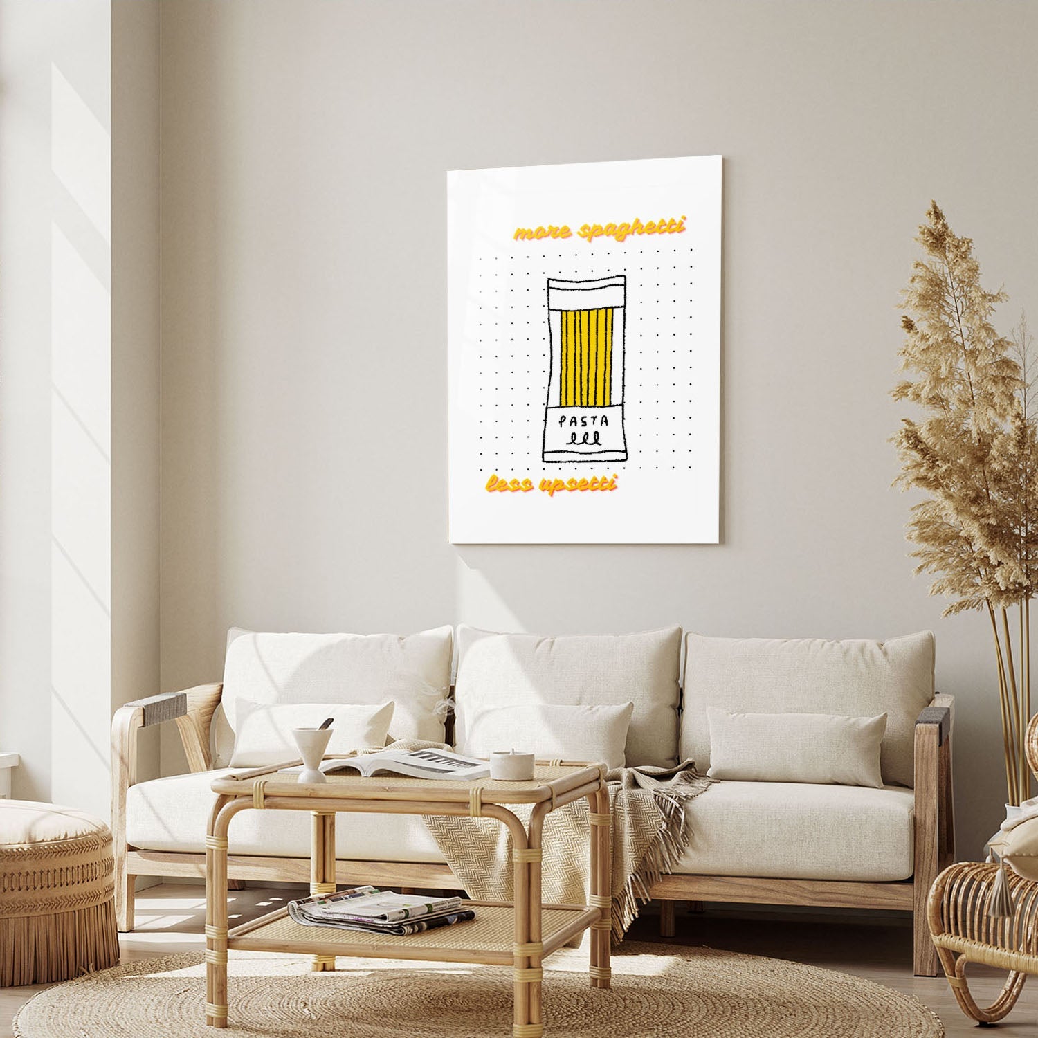 Wes Co Gallery Metal Poster Spaghetti Bliss 5" x 7" Home Goods - Coffee White border only Metal Art Print