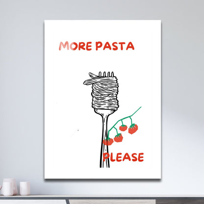 Wes Co Gallery Metal Poster Pasta Enthusiasm 11" x 17" Home Goods - Coffee White border only Metal Art Print