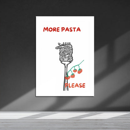 Wes Co Gallery Metal Poster Pasta Enthusiasm 16" x 24" Home Goods - Coffee White border only Metal Art Print