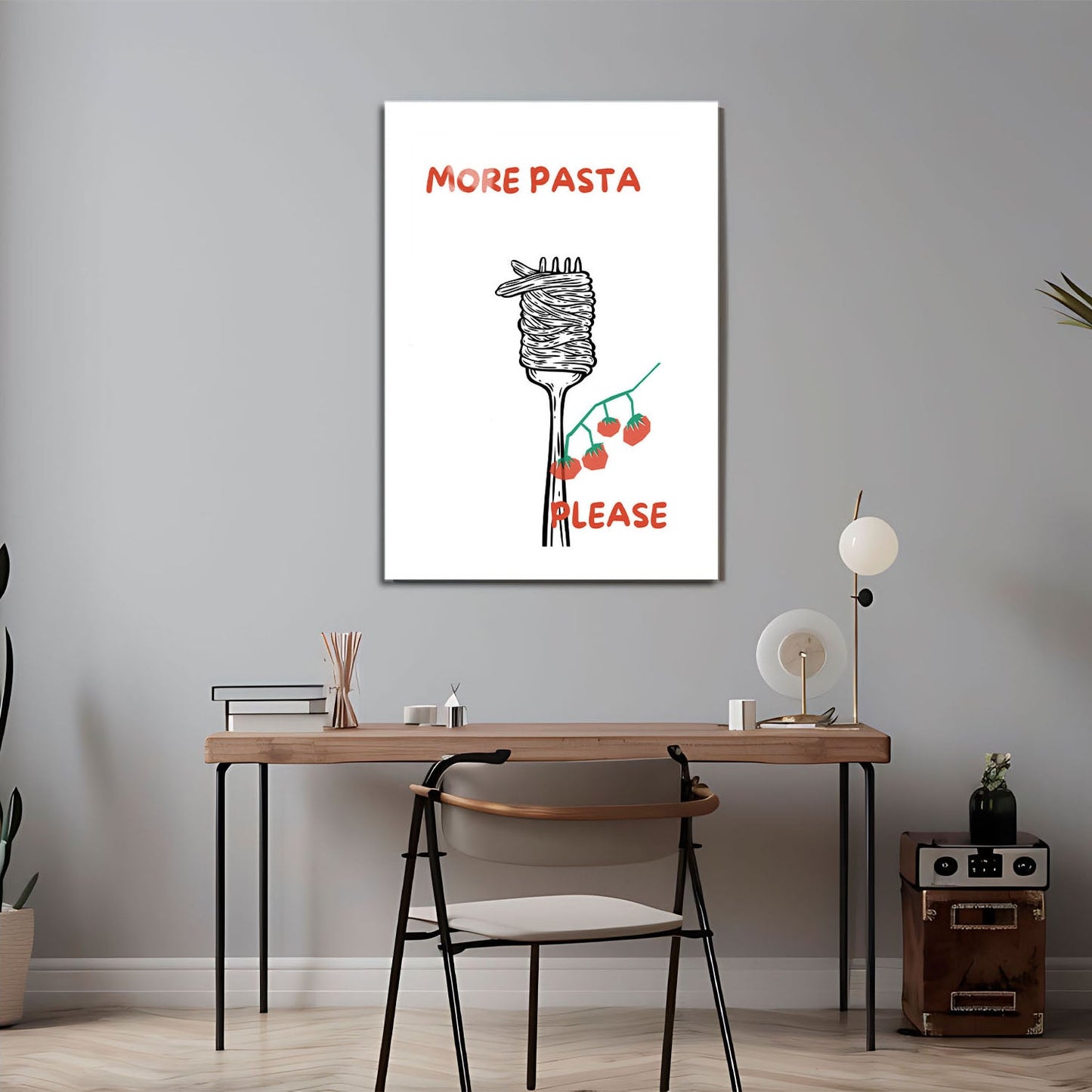 Wes Co Gallery Metal Poster Pasta Enthusiasm 24" x 36" Home Goods - Coffee White border only Metal Art Print