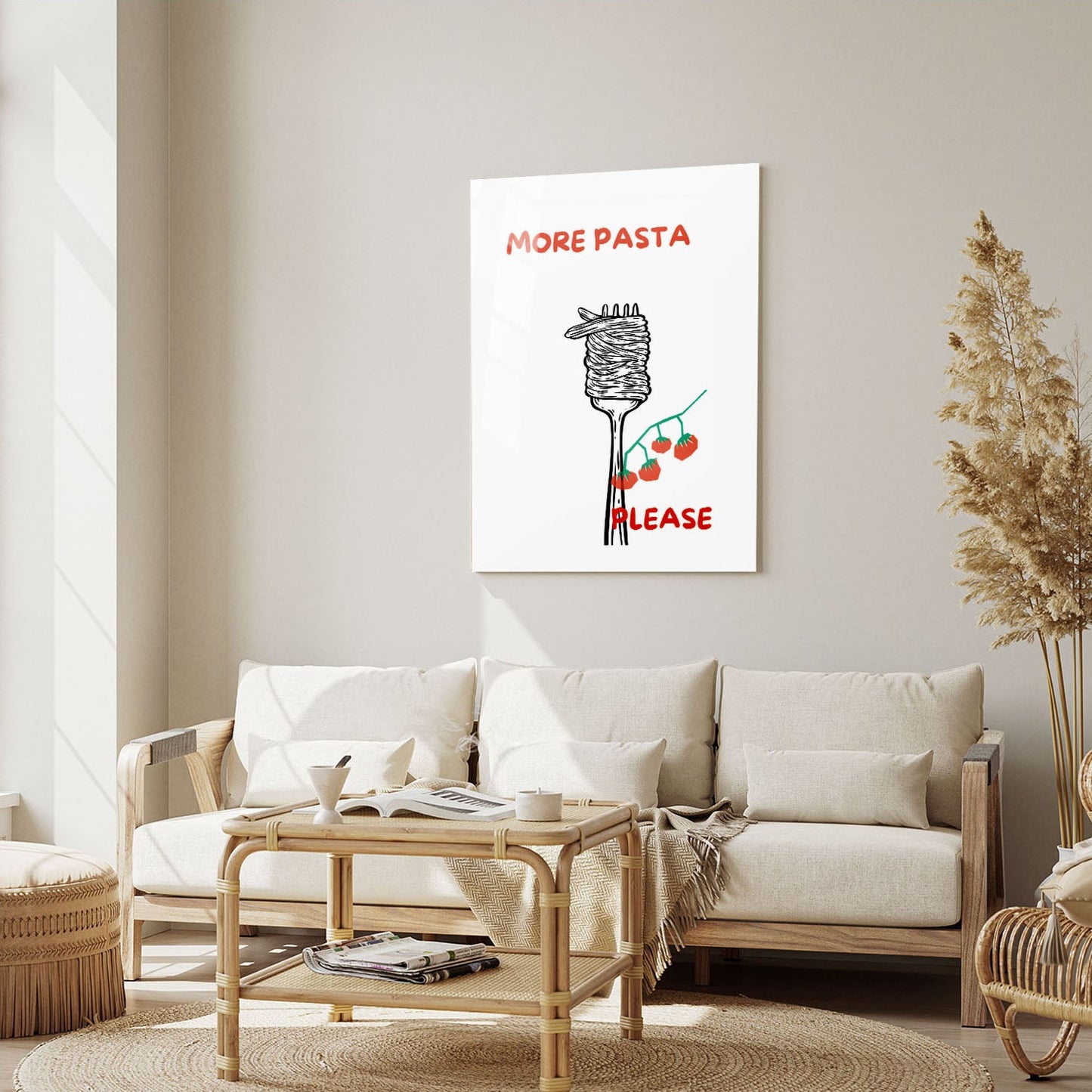 Wes Co Gallery Metal Poster Pasta Enthusiasm 5" x 7" Home Goods - Coffee White border only Metal Art Print