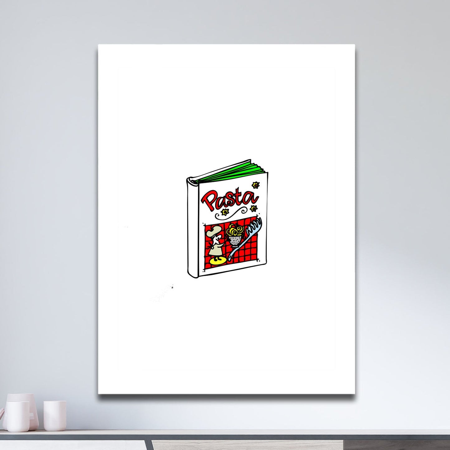 Wes Co Gallery Metal Poster Pasta Cookbook Poster 11" x 17" Home Goods - Coffee White border only Metal Art Print